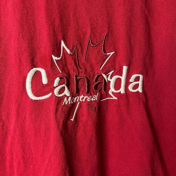 Canada Montreal T Shirt Vintage Y2K Adult Red Large L Embroidered Tee - Picture 12 of 12